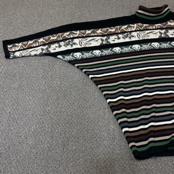 Chacok Sweater Lambs Wool Blend France Boho Bat Wing Sleeves Vintage Mock Flawed - Picture 2 of 11